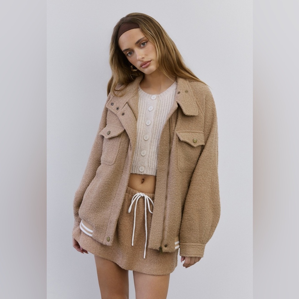 Hello Molly Wool Blend Winter Whimsy Jacket in Caramel Size S